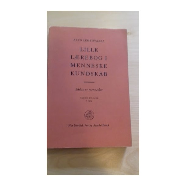 Lehtovaara, Arvo: Lille lrebog i menneskekundskab